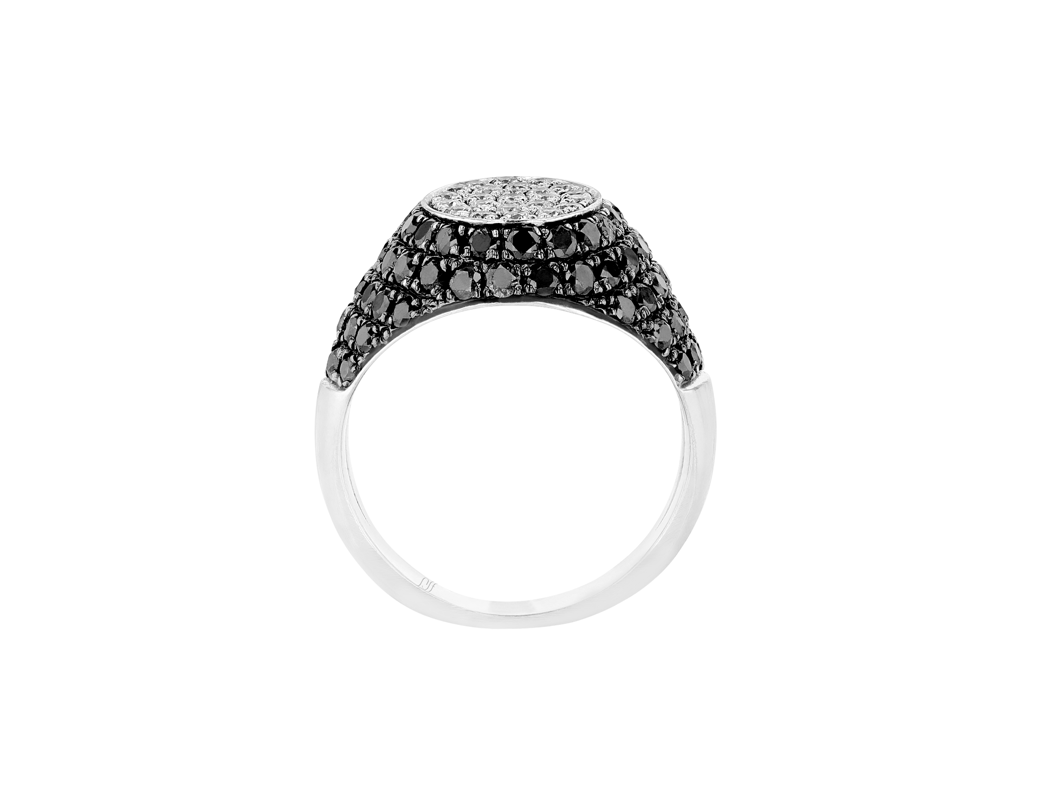 Black White Diamond Signet Ring