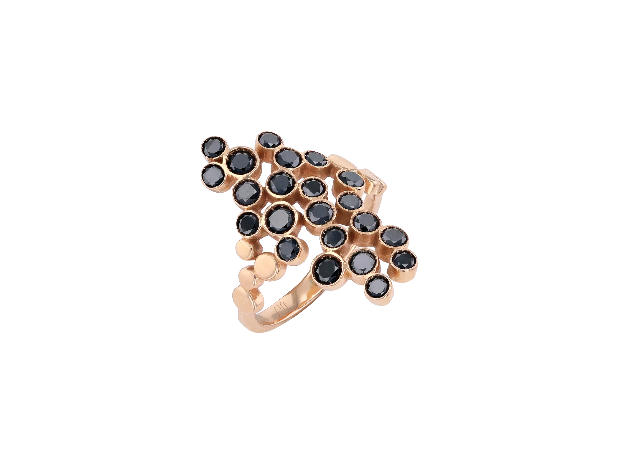Black Diamond Beehive Ring
