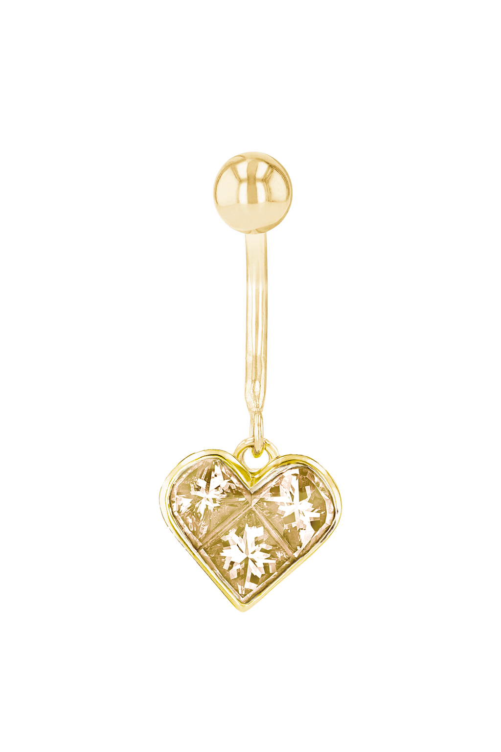 Topaz Heart Belly Piercing