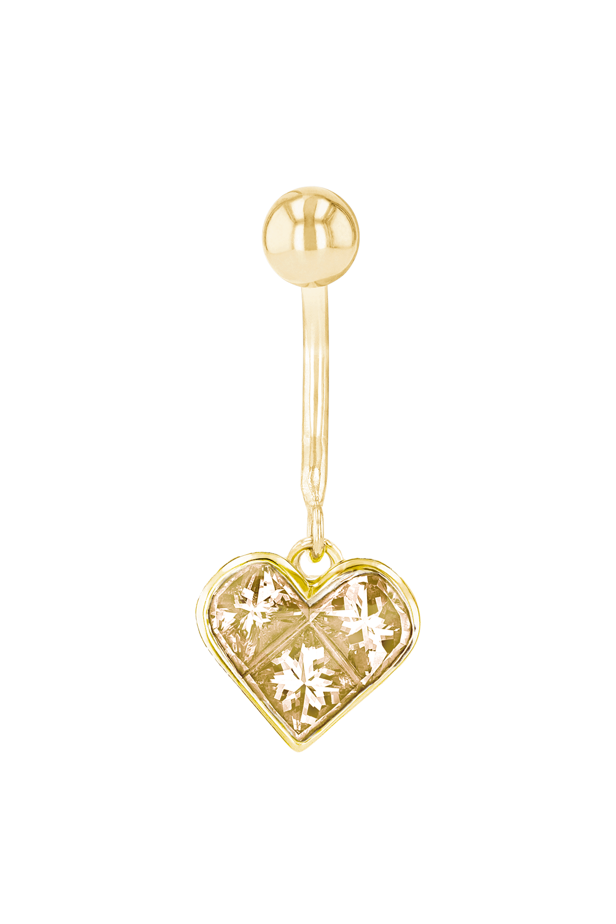 Topaz Heart Belly Piercing