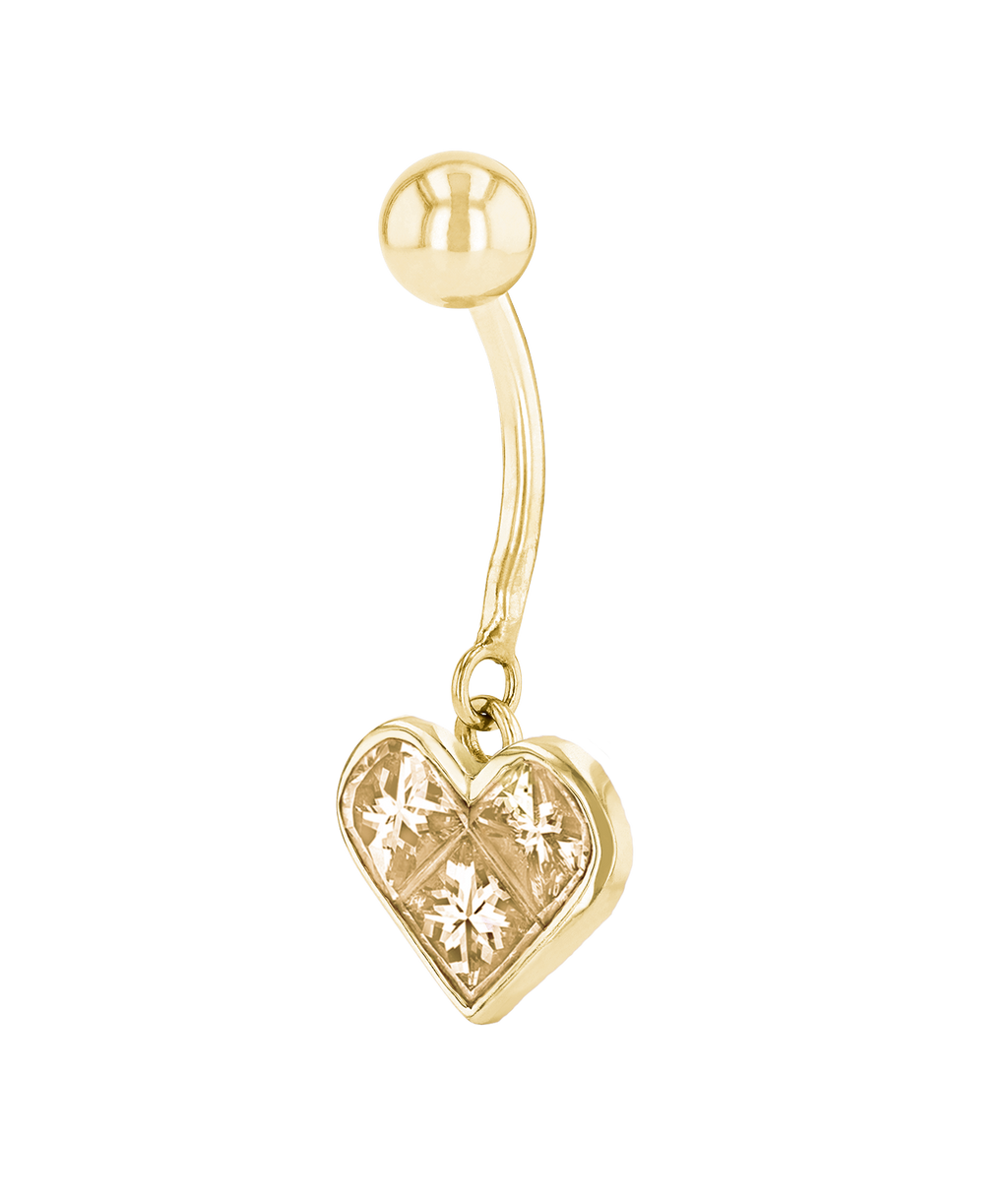 Topaz Heart Belly Piercing