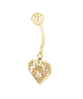 Topaz Heart Belly Piercing