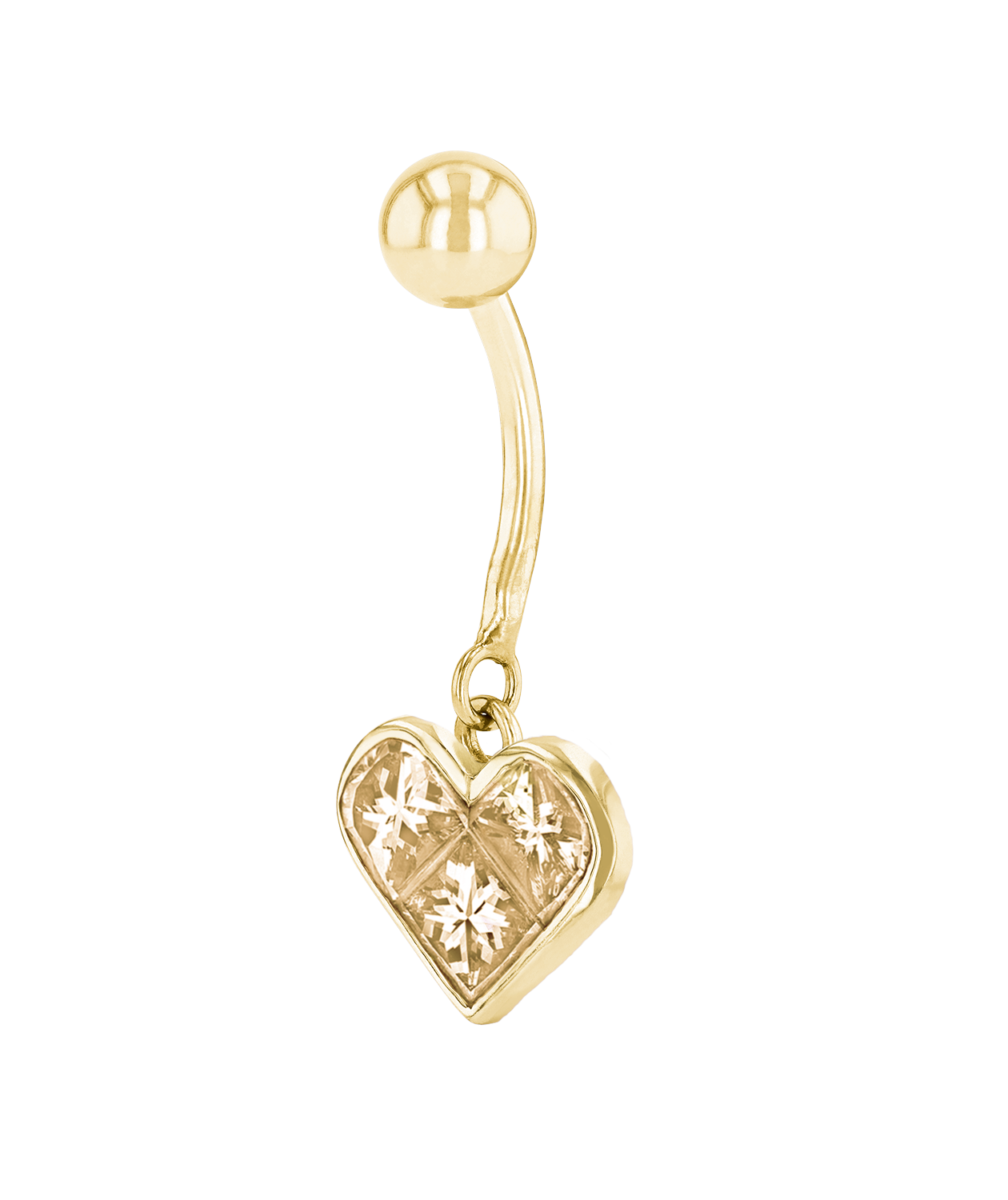 Topaz Heart Belly Piercing