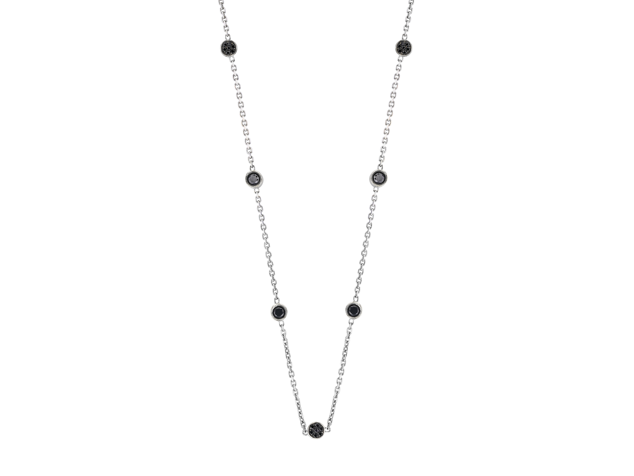 Black Diamond Circlets Necklace