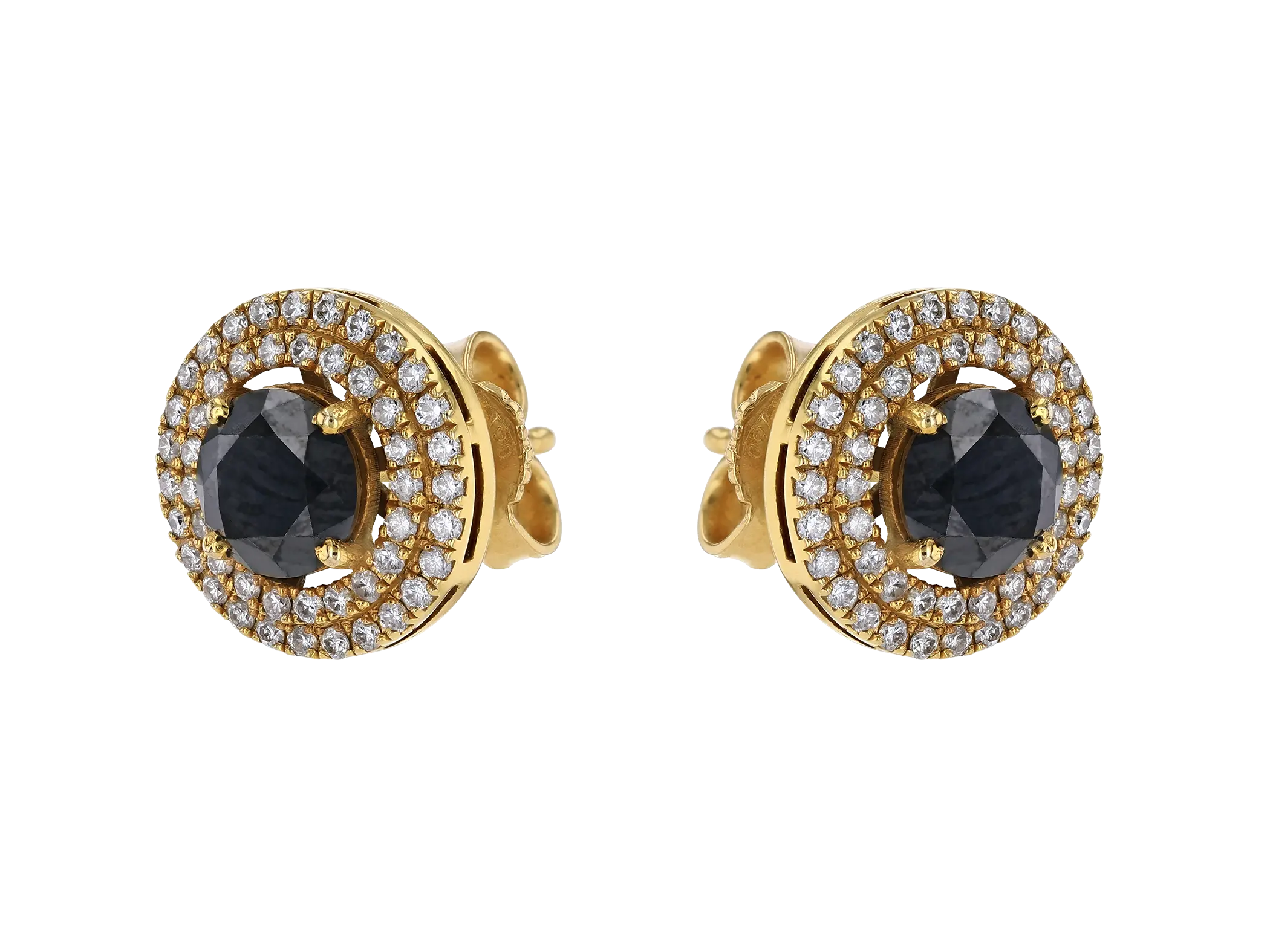 Black White Diamond Studs