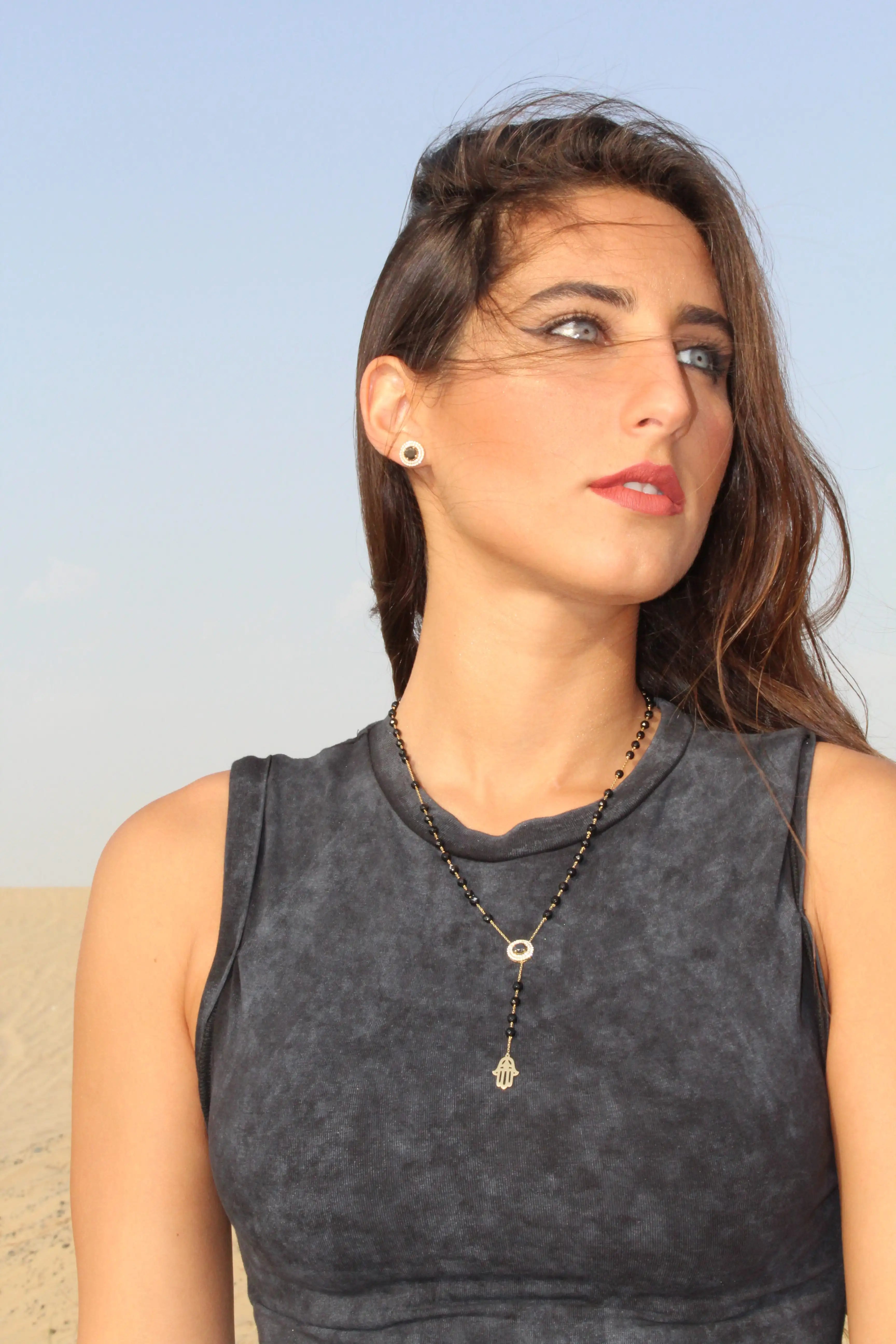 Black White Diamond Studs