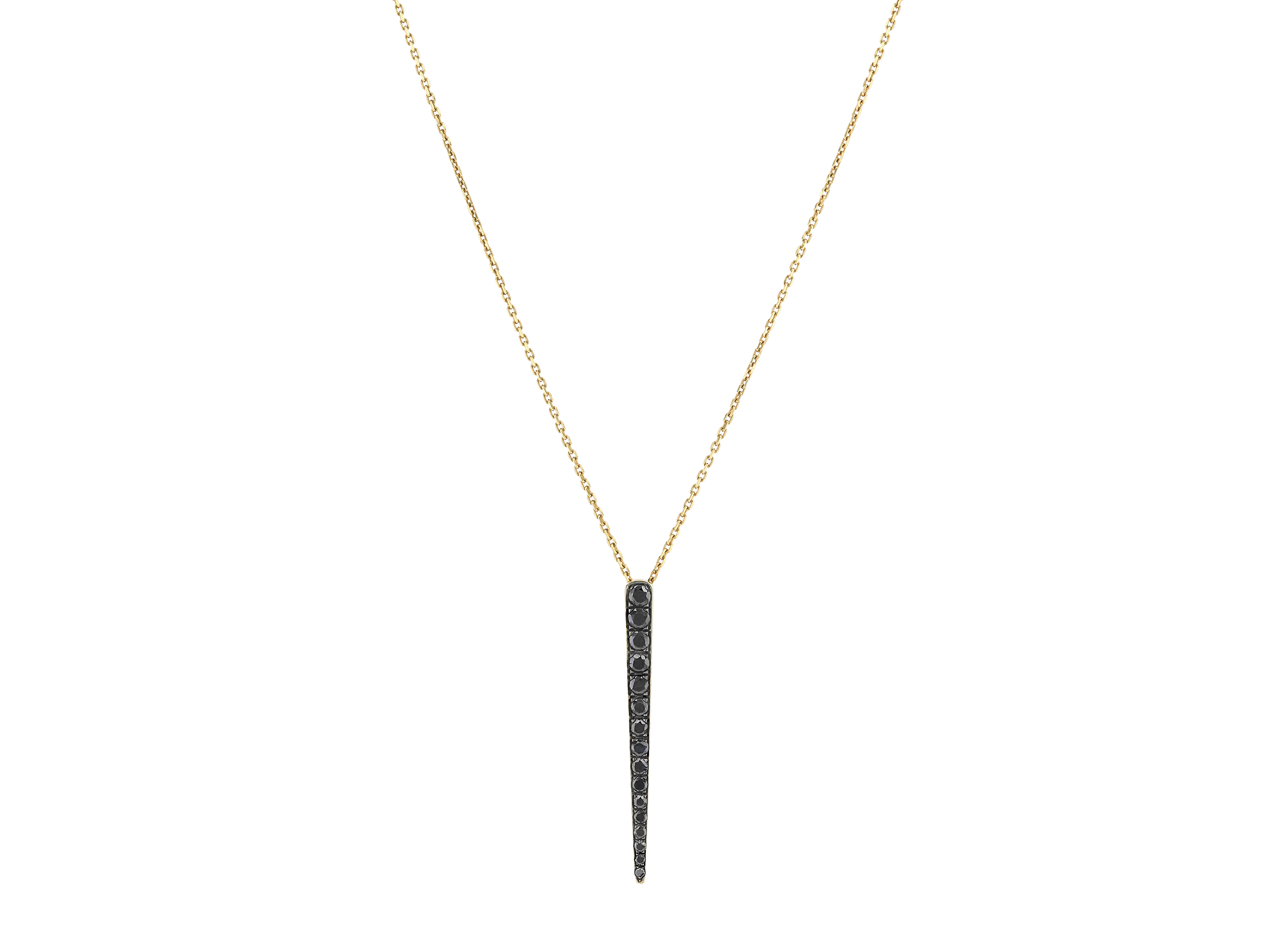 Black Diamond Needle Necklace
