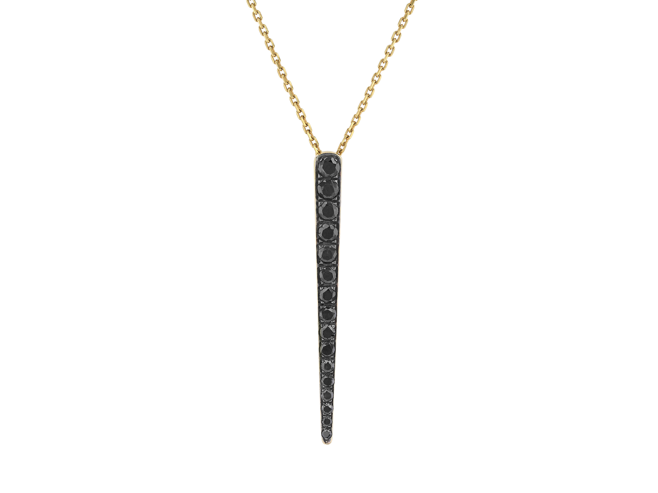 Black Diamond Needle Necklace