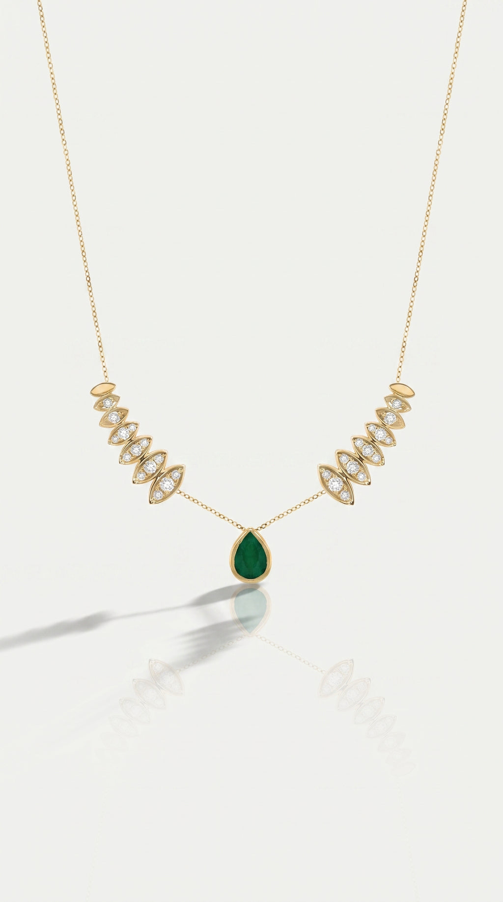 Emerald Marquise Diamond Necklace
