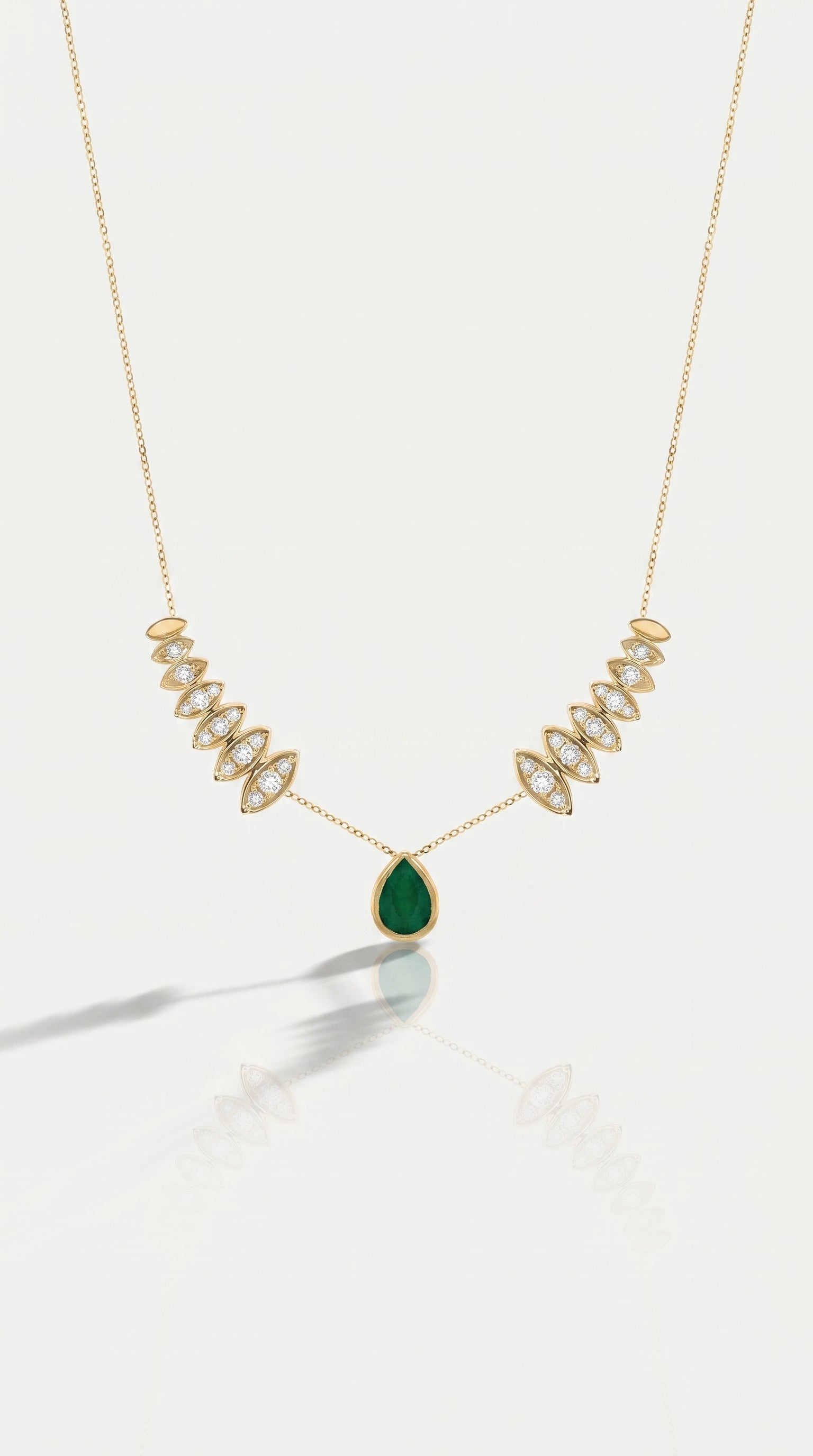 Emerald Marquise Diamond Necklace