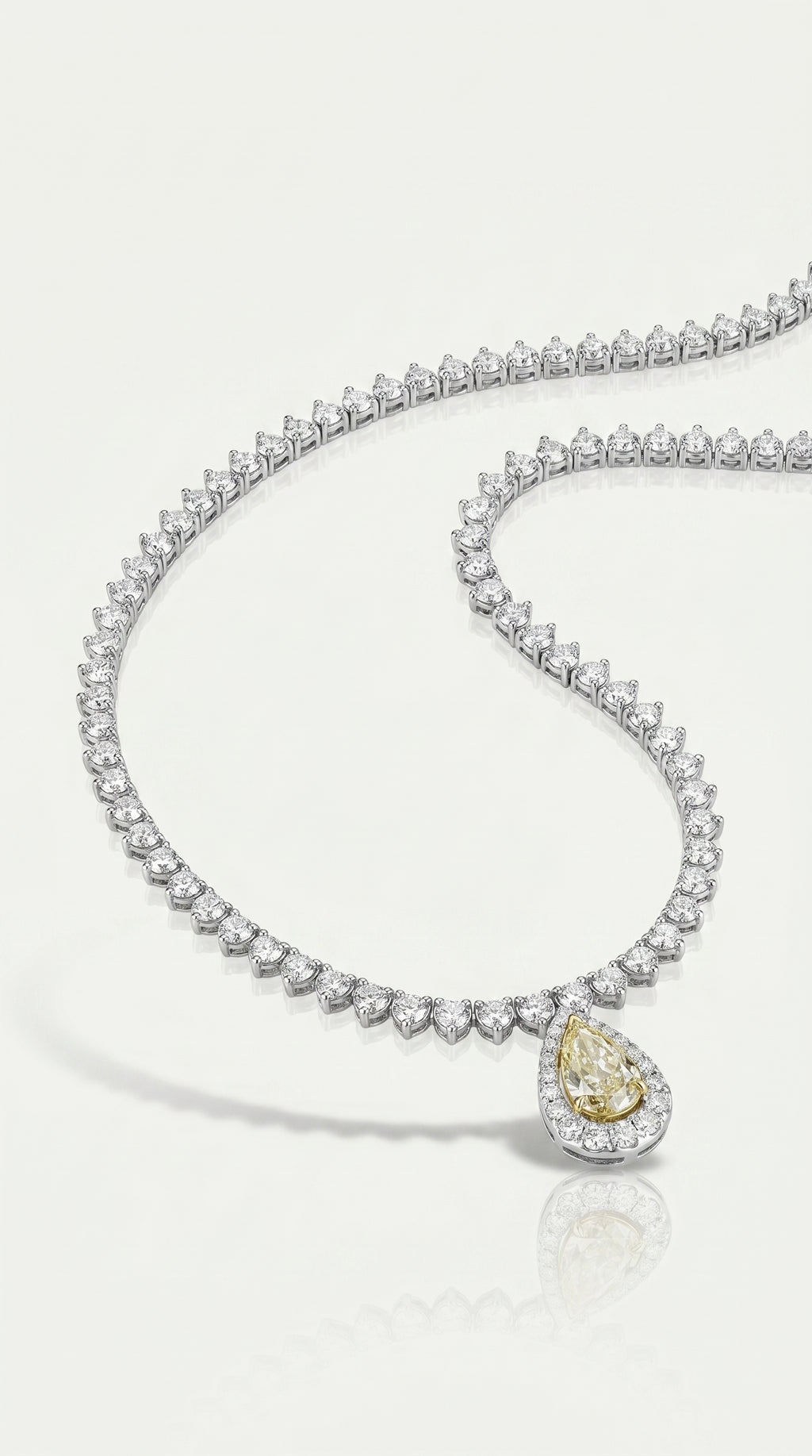Fancy Pear Diamond Necklace