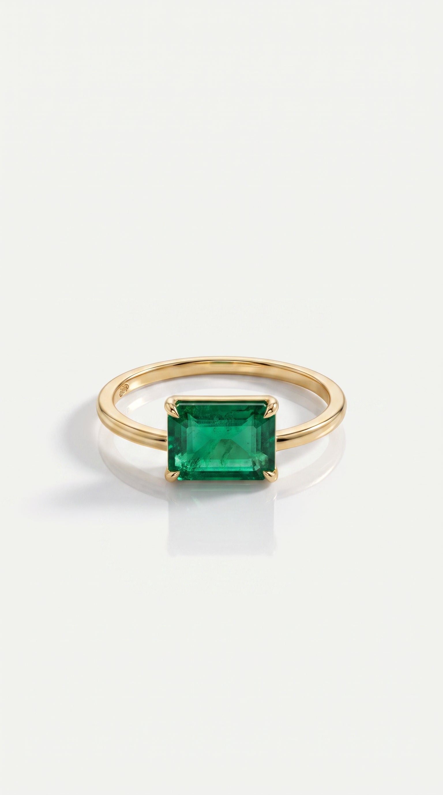 East West Emerald Ring