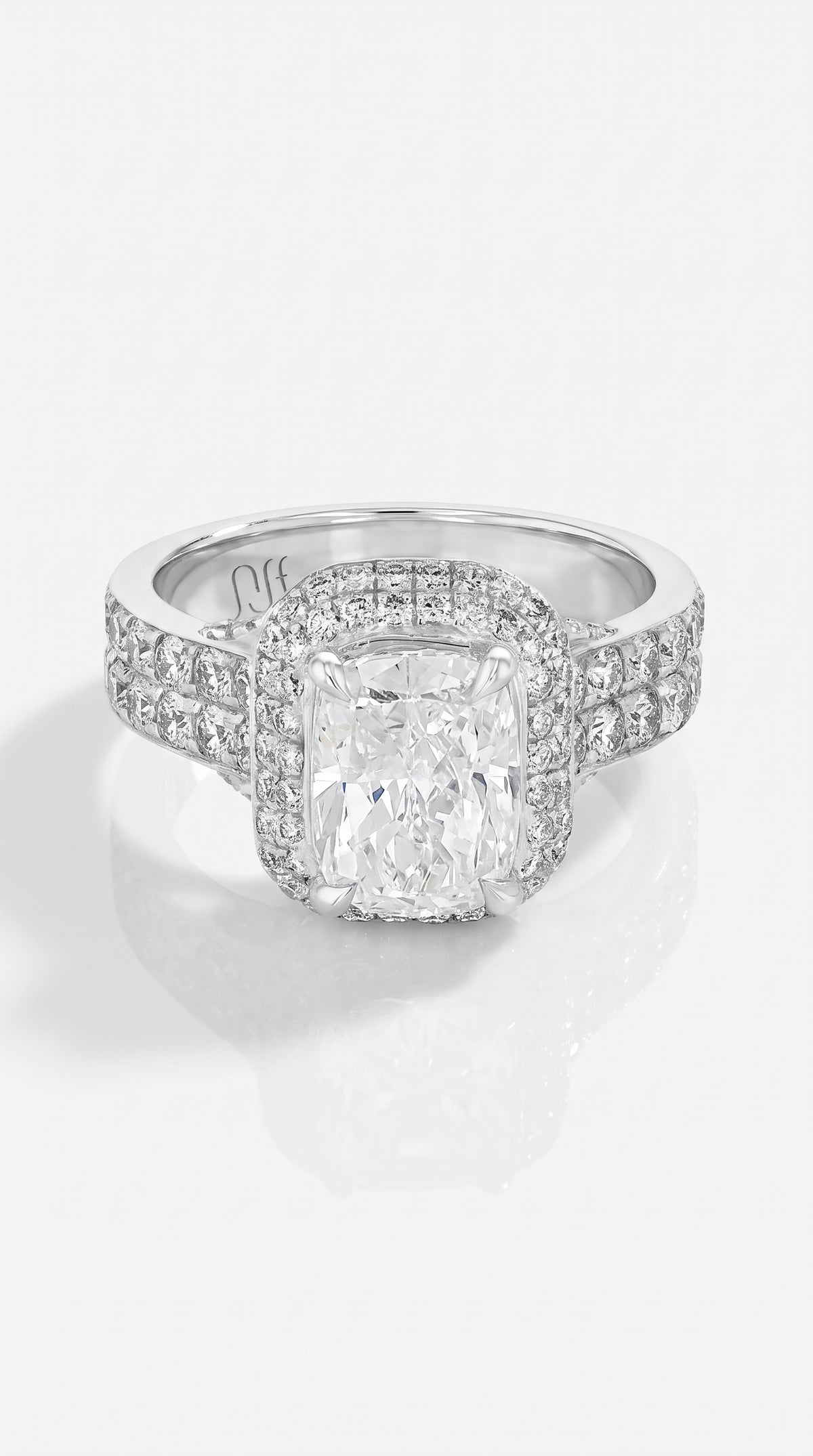Nadali Double Pave Cushion Solitaire