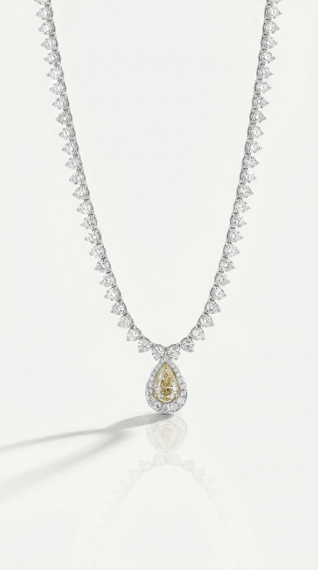 Fancy Pear Diamond Necklace