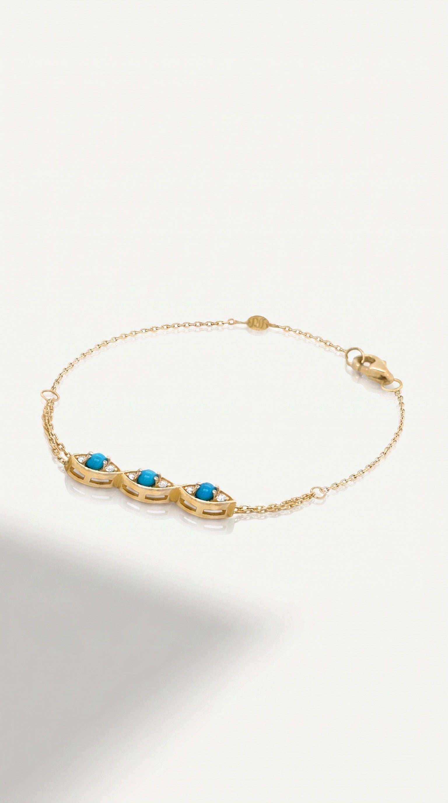 Turquoise Diamond Marquise Bracelet