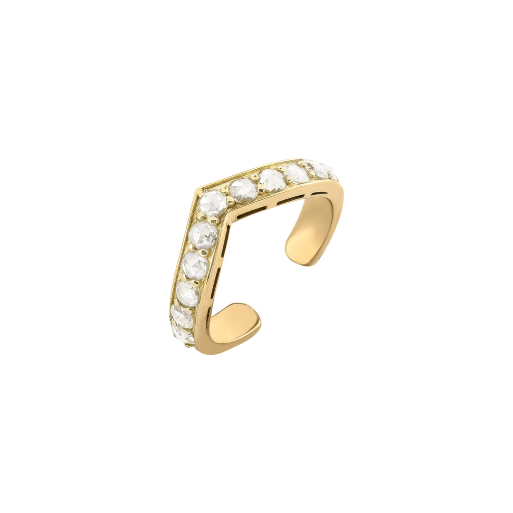 White Diamond Ring Cuff