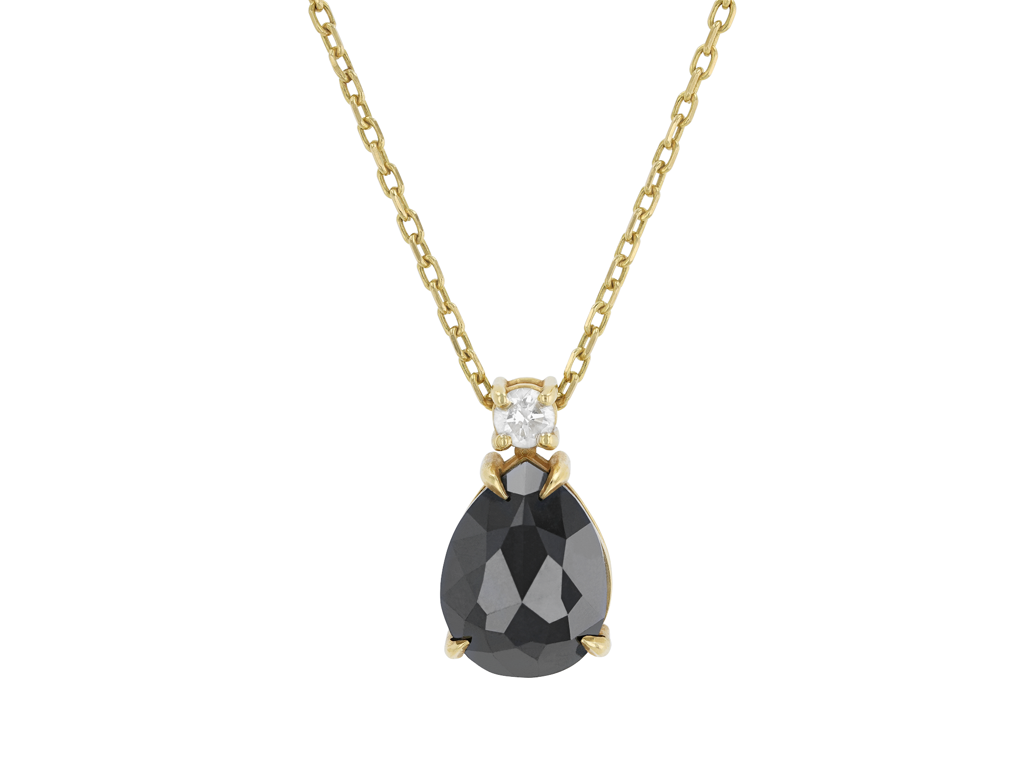 Black Pear Diamond Pendant