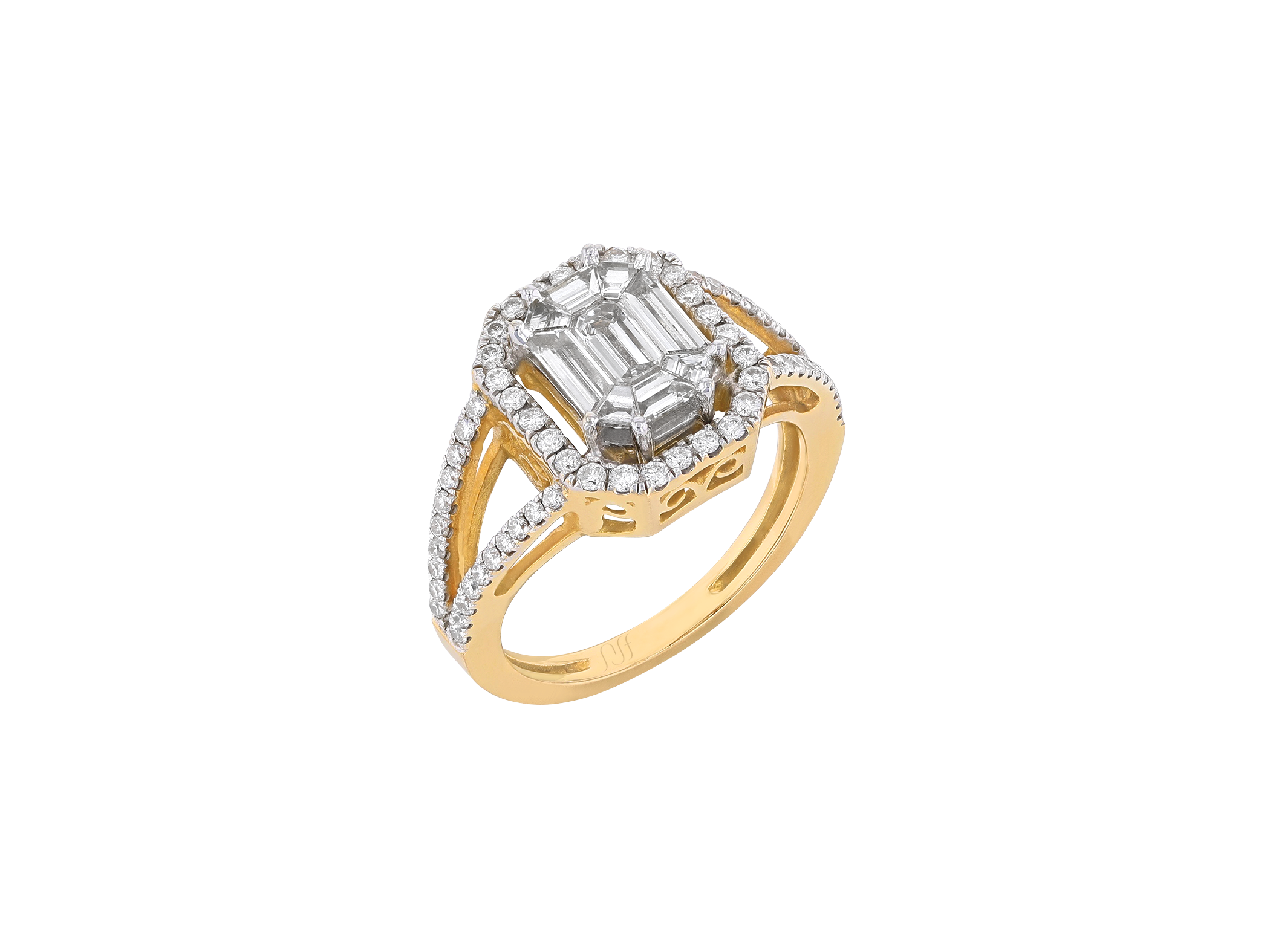 Emerald Diamond Illusion Ring