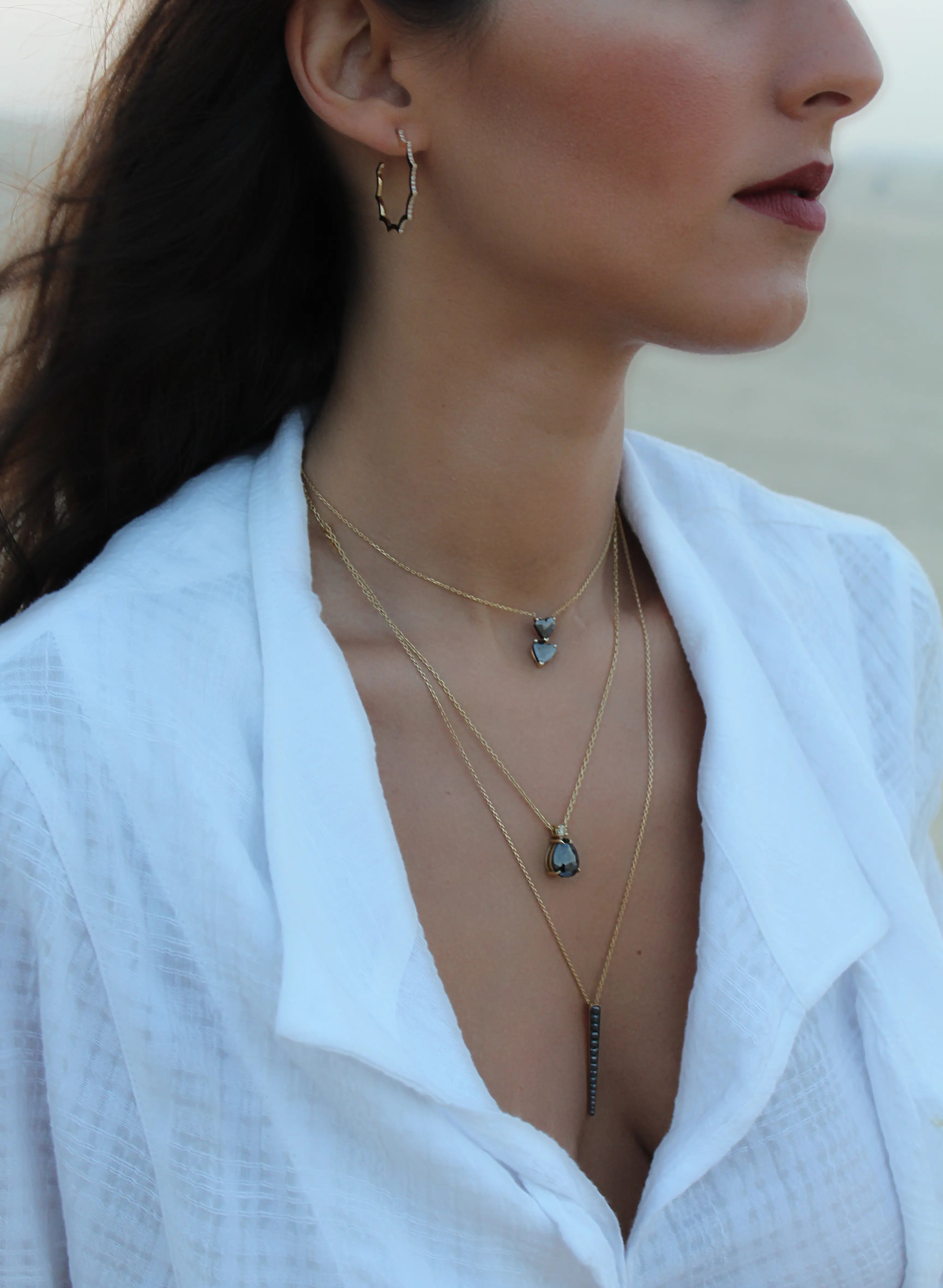 Double Black Coeur Pendant