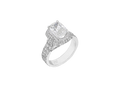 Double Pave Cushion Solitaire
