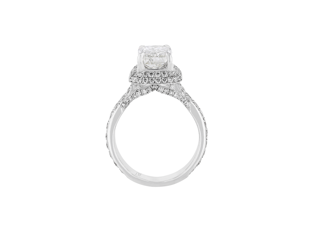 Double Pave Cushion Solitaire