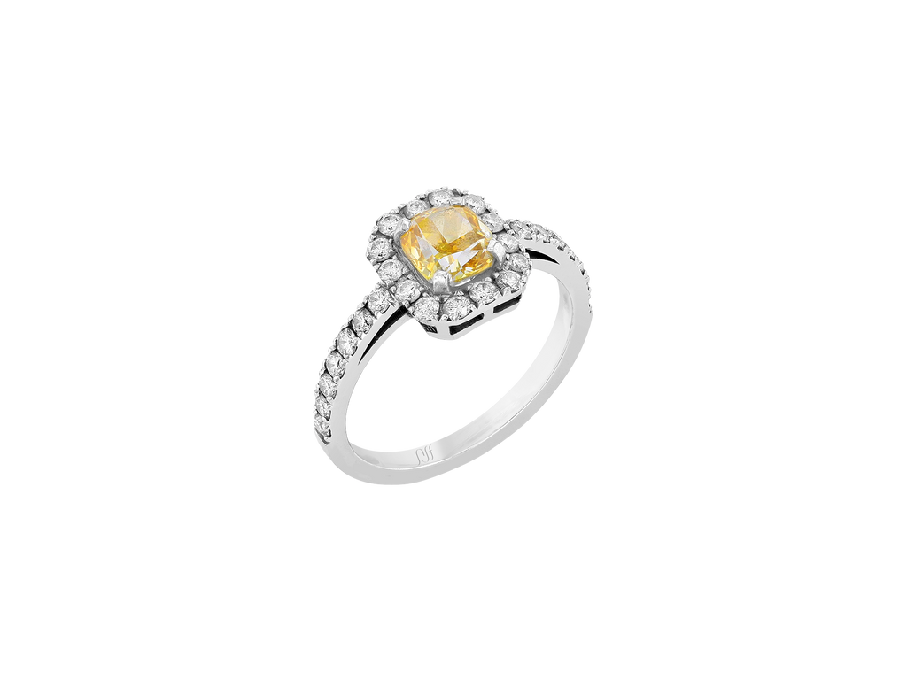 Fancy Yellow Cushion Solitaire