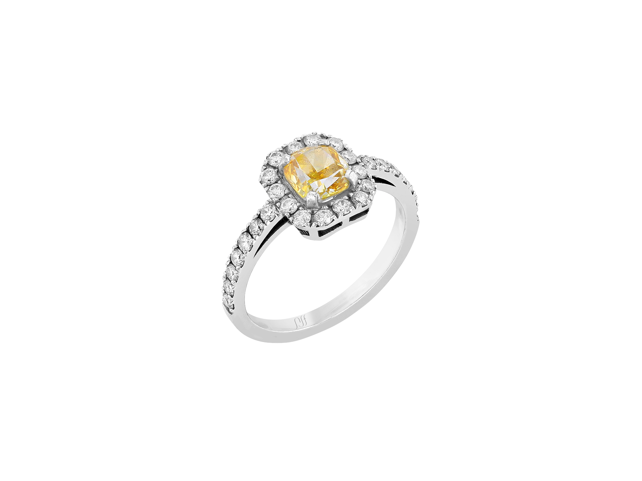 Fancy Yellow Cushion Solitaire