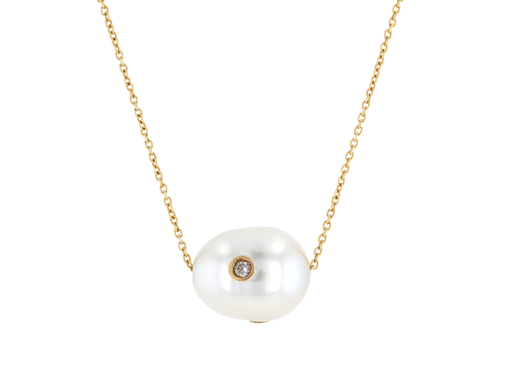 Pearl Diamond Flake Pendant