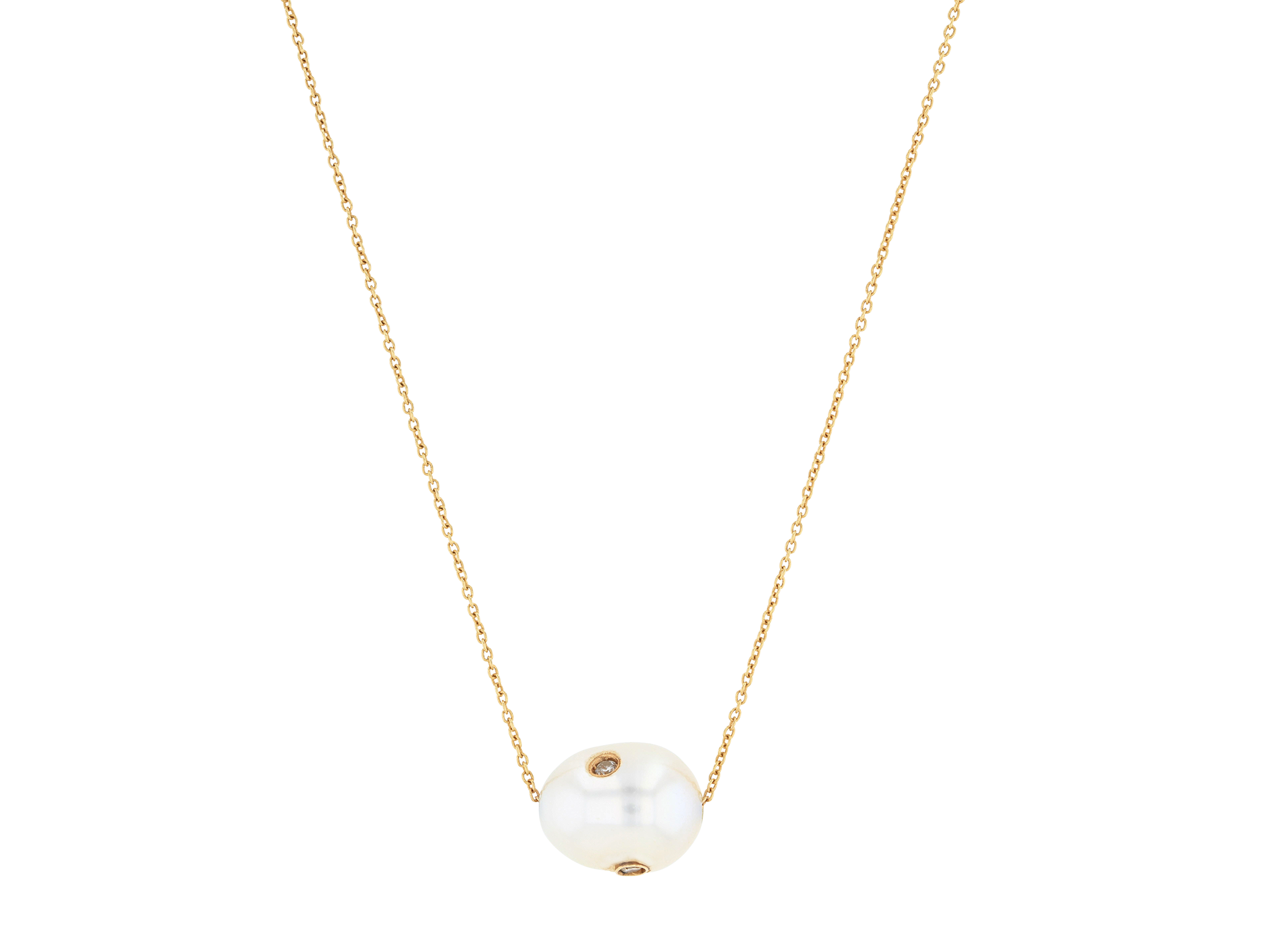 Pearl Diamond Flake Pendant