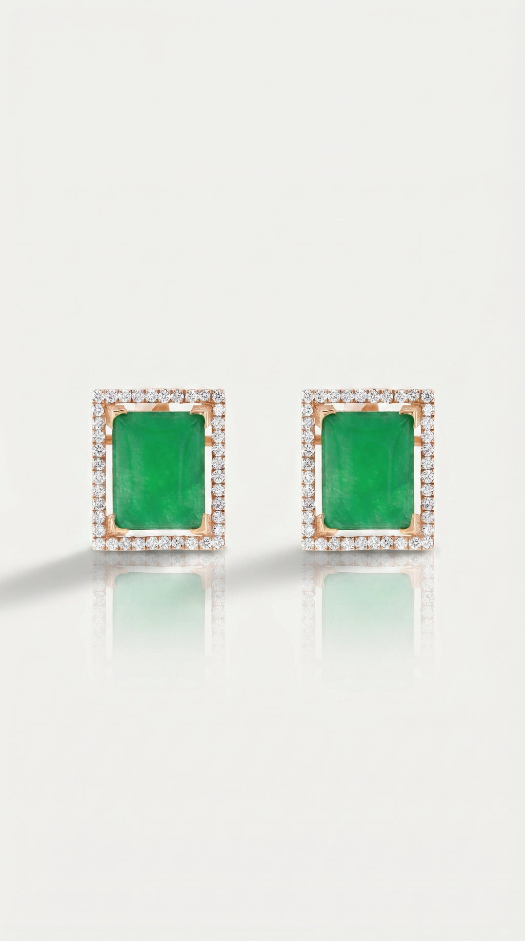Green Emerald Diamond Studs