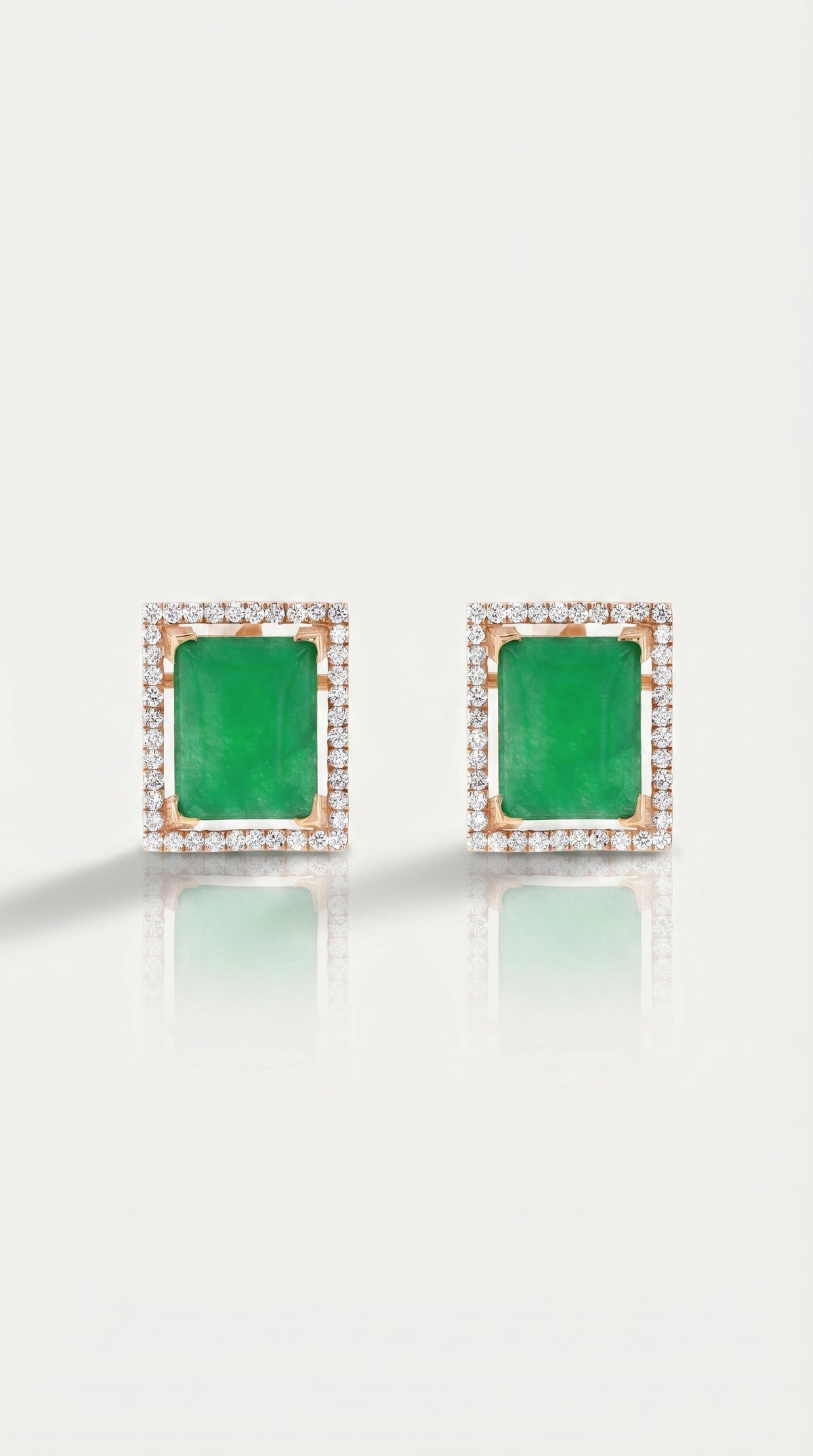 Green Emerald Diamond Studs