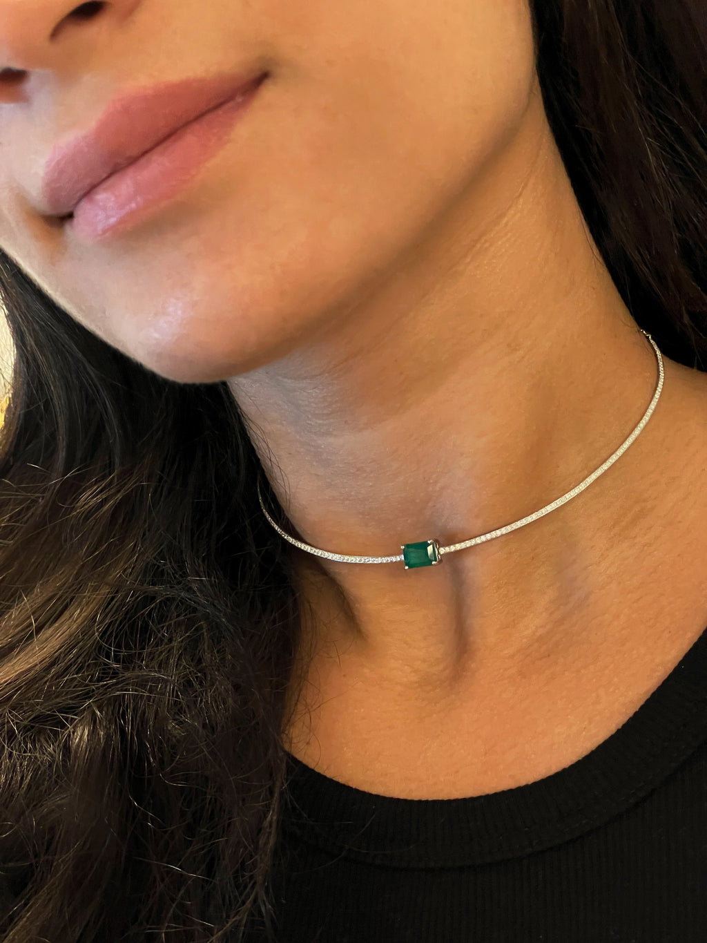 Emerald Diamond Pave Choker