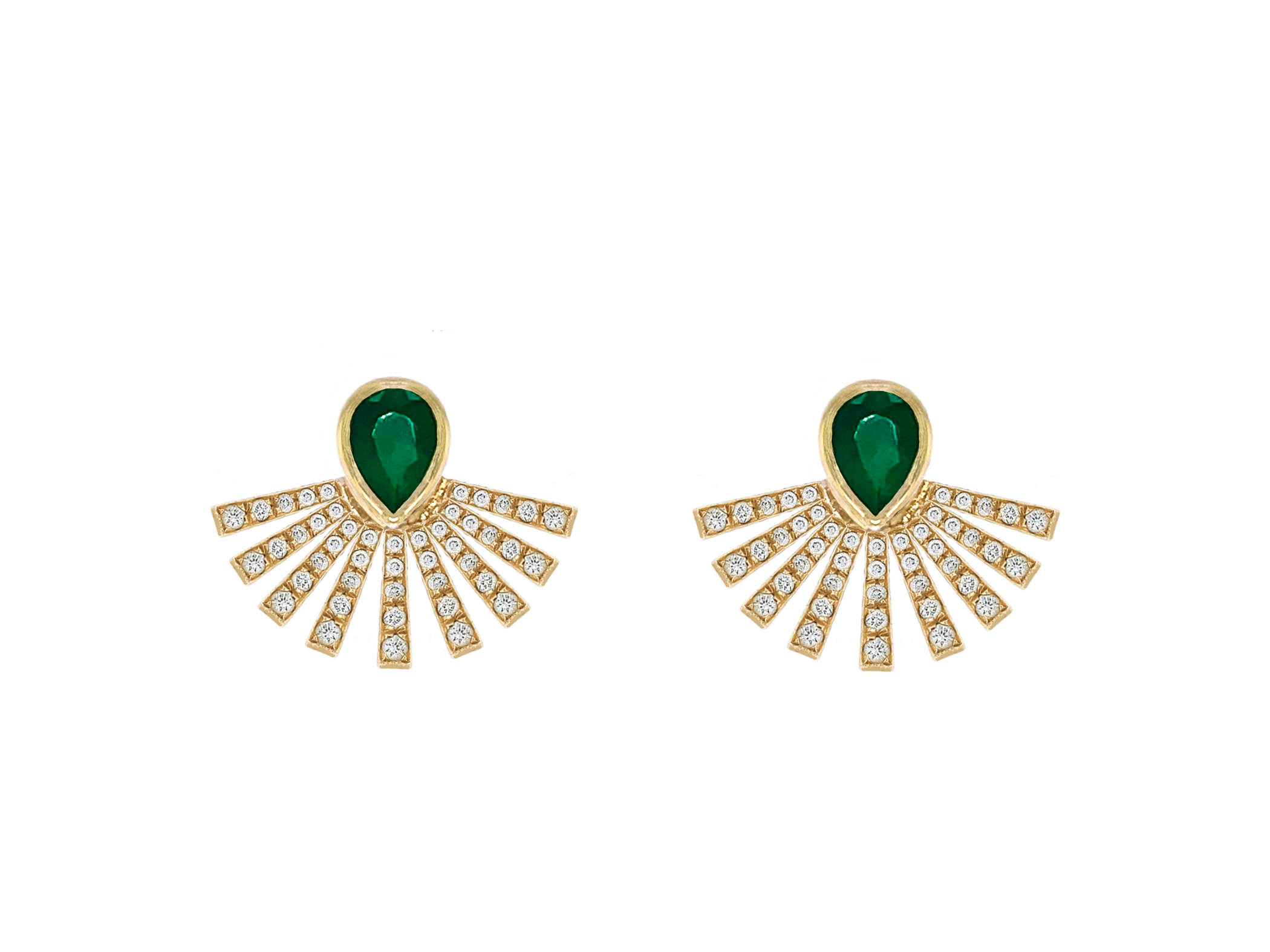 Emerald Diamond Bloom Earrings
