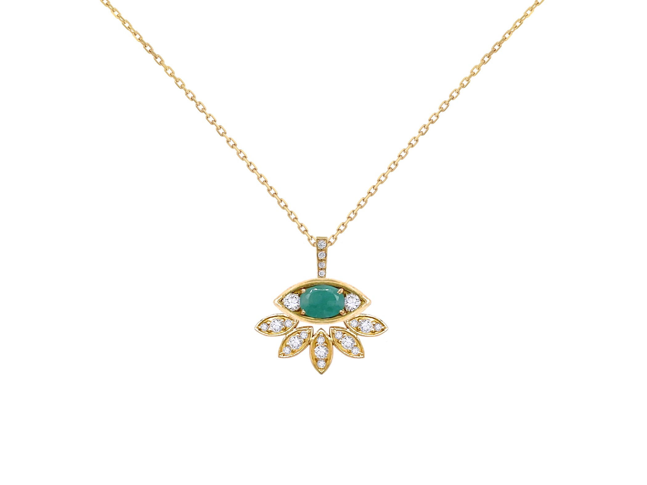 Emerald Diamond Eye Bloom Pendant