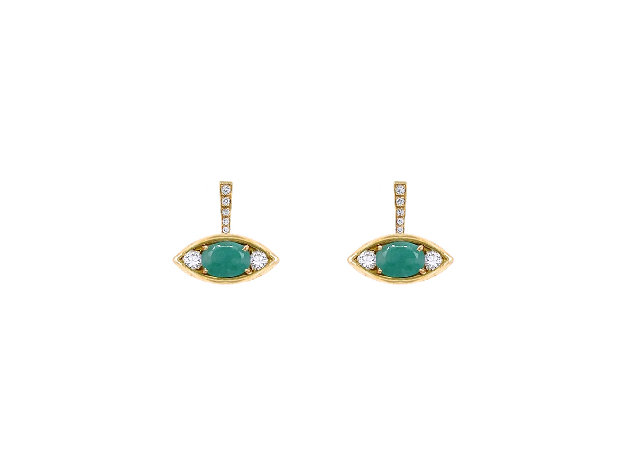 Emerald Diamond Eye Earrings