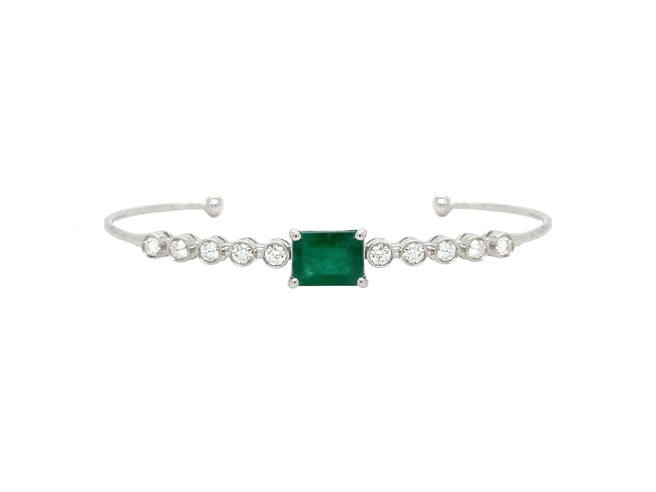 Emerald Diamond Bezel Bangle