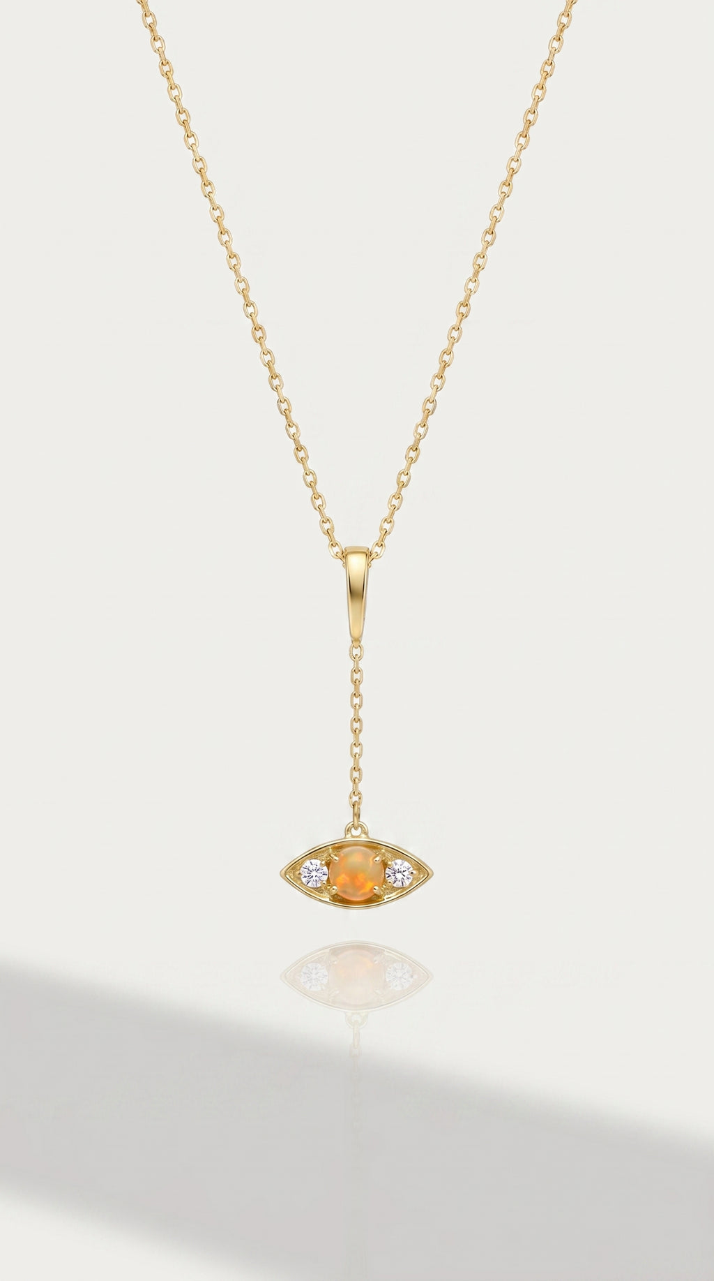 Opal Diamond Marquise Drop Pendant