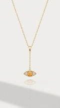 Opal Diamond Marquise Drop Pendant