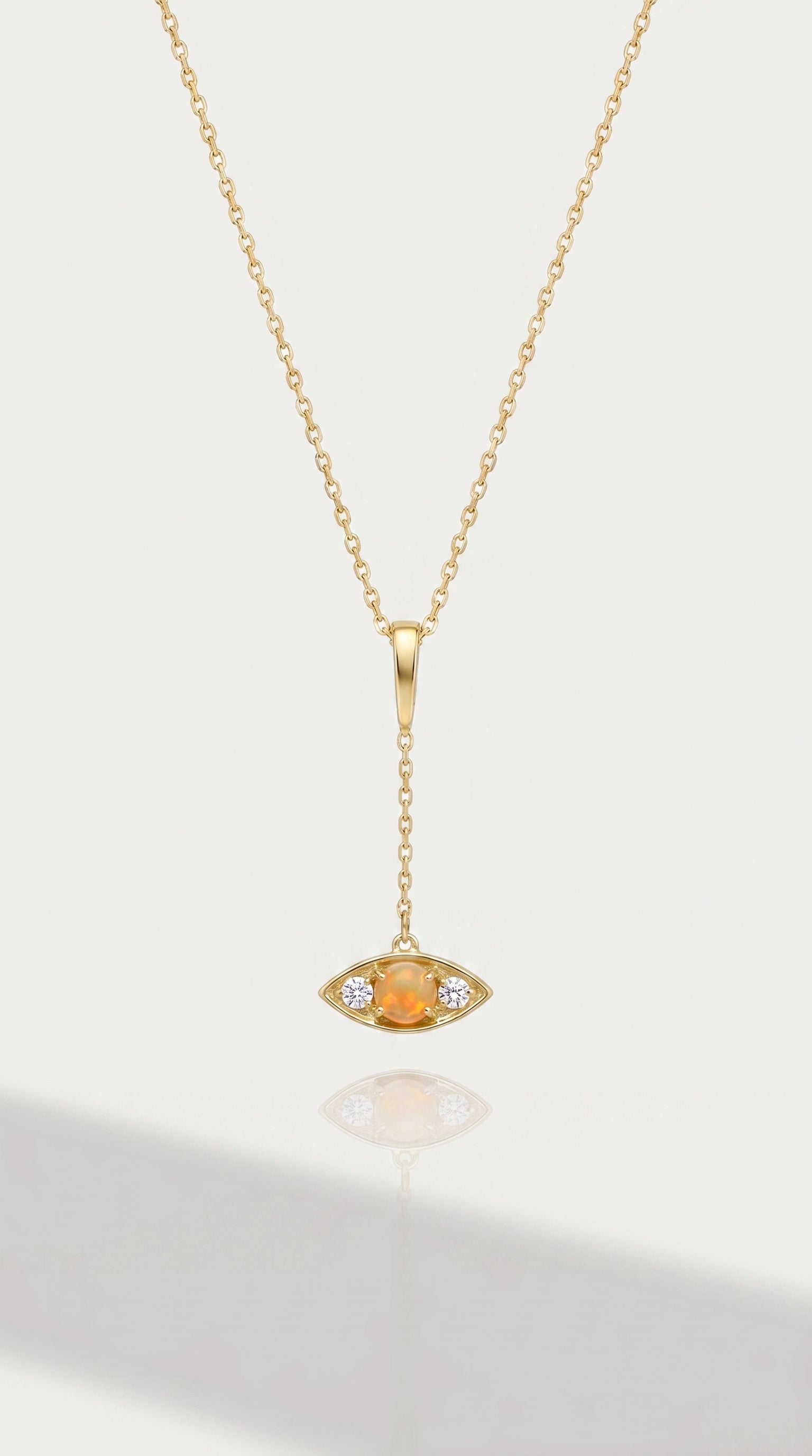 Opal Diamond Marquise Drop Pendant