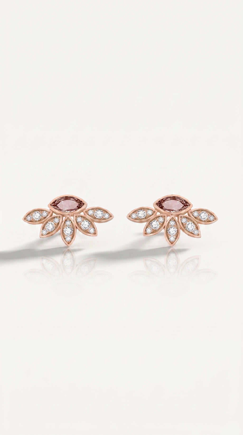 Brown Marquise Diamond Bloom Earrings