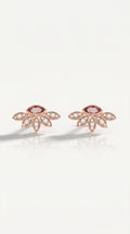 Brown Marquise Diamond Bloom Earrings