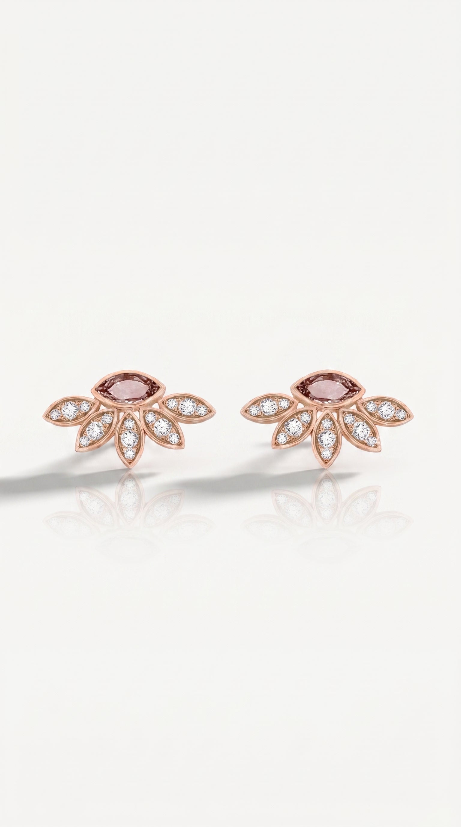 Brown Marquise Diamond Bloom Earrings