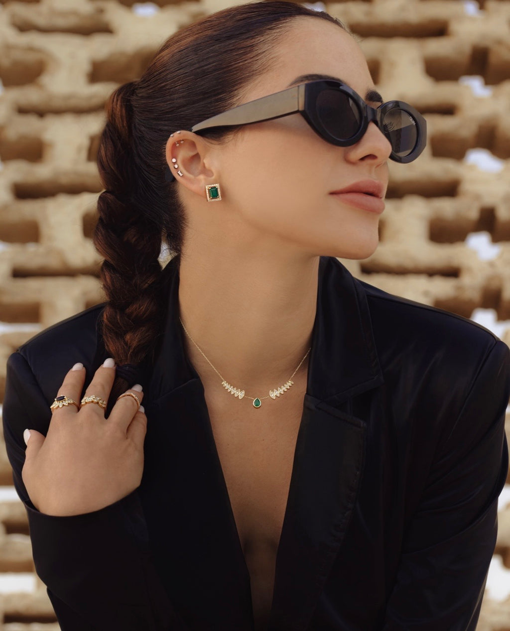 Emerald Marquise Diamond Necklace