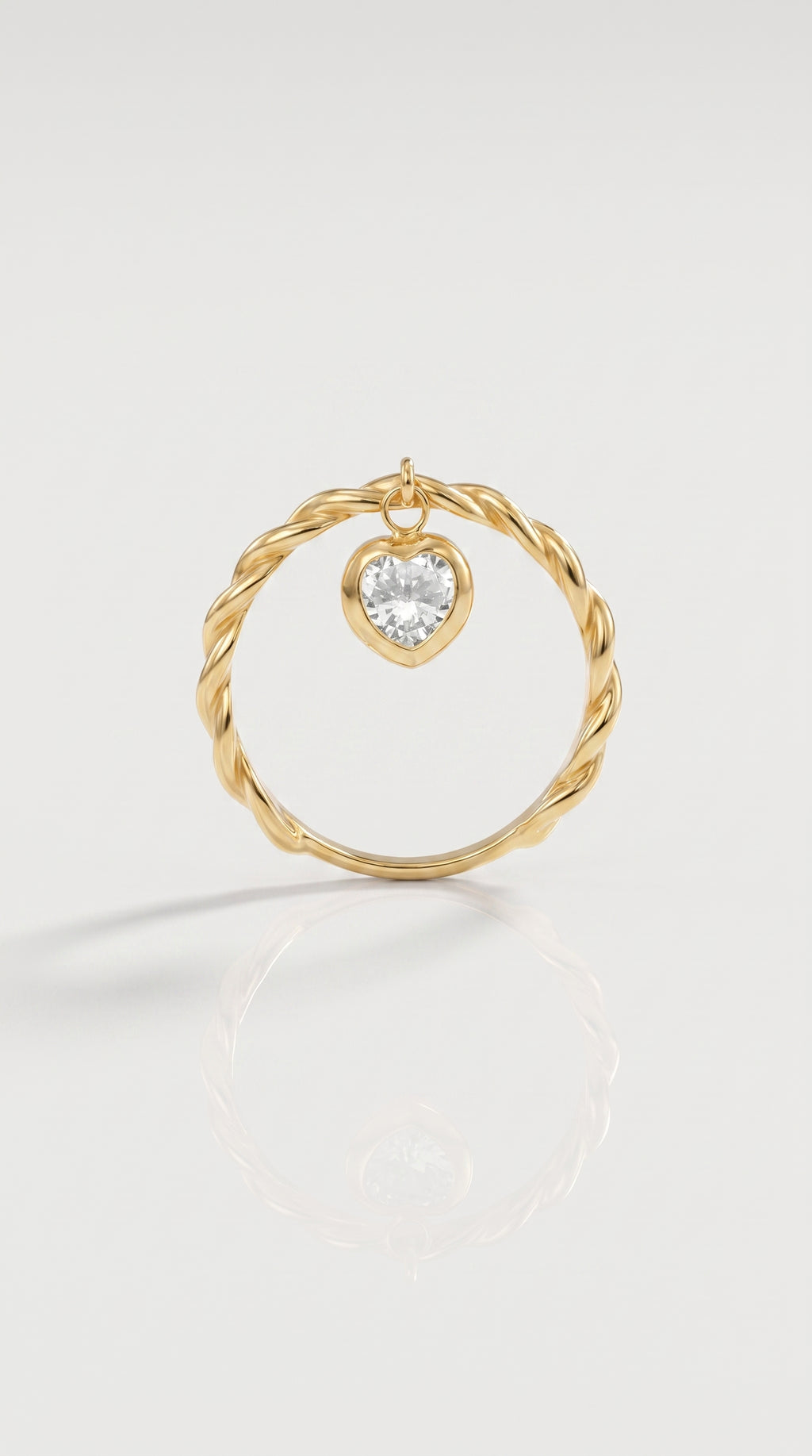 Heart Diamond Cuban Link Ring