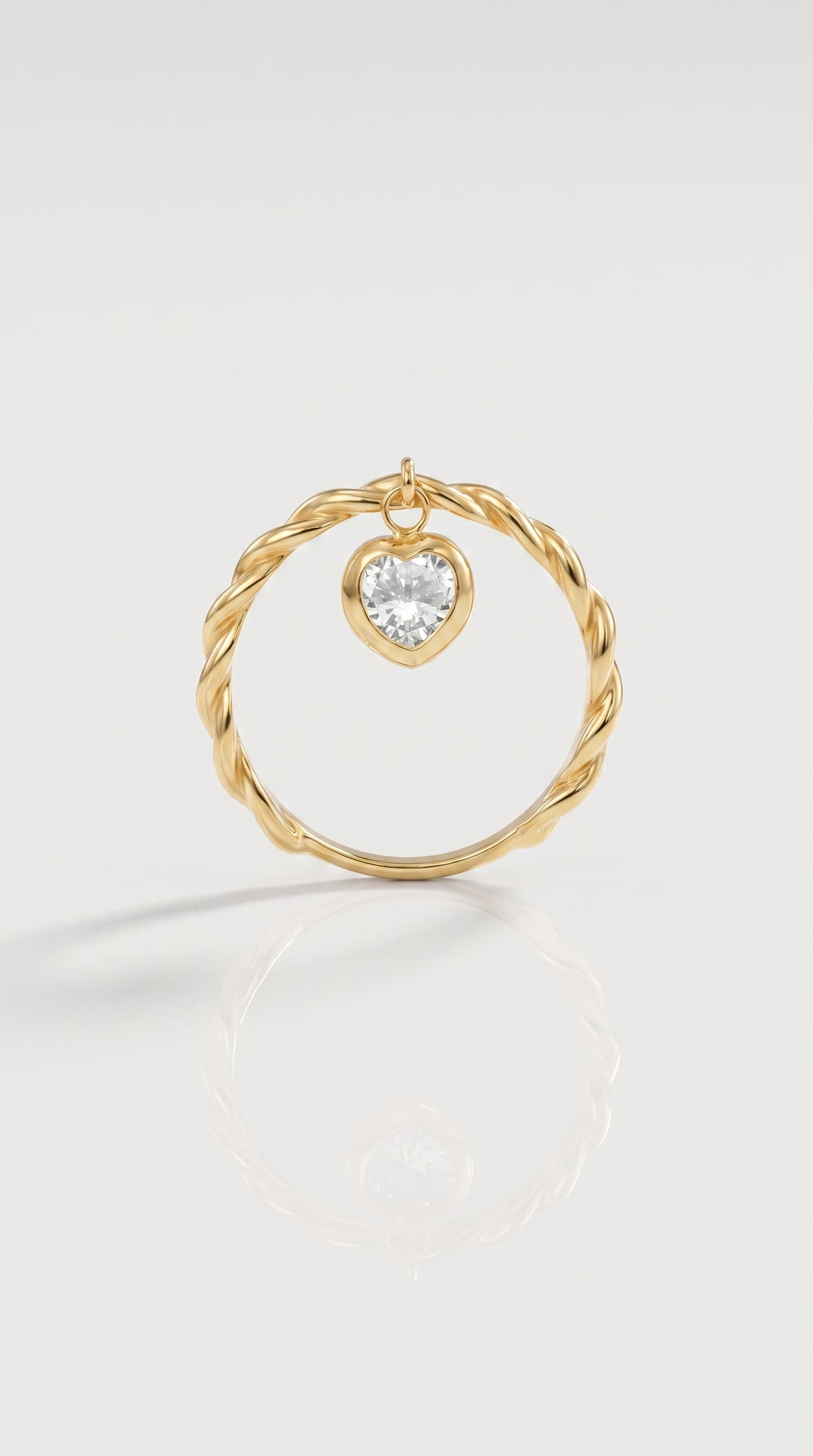 Heart Diamond Cuban Link Ring