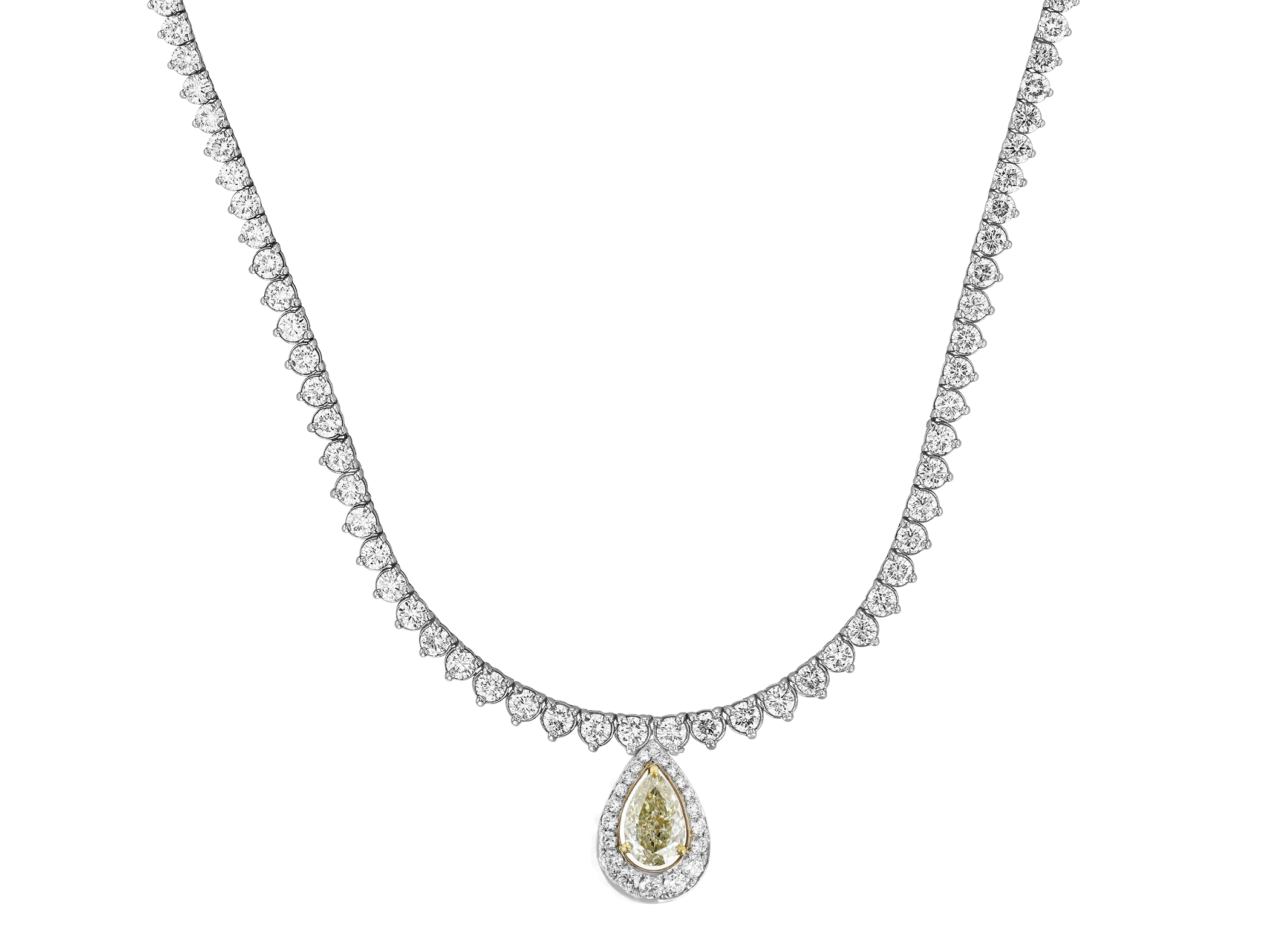 Fancy Pear Diamond Necklace