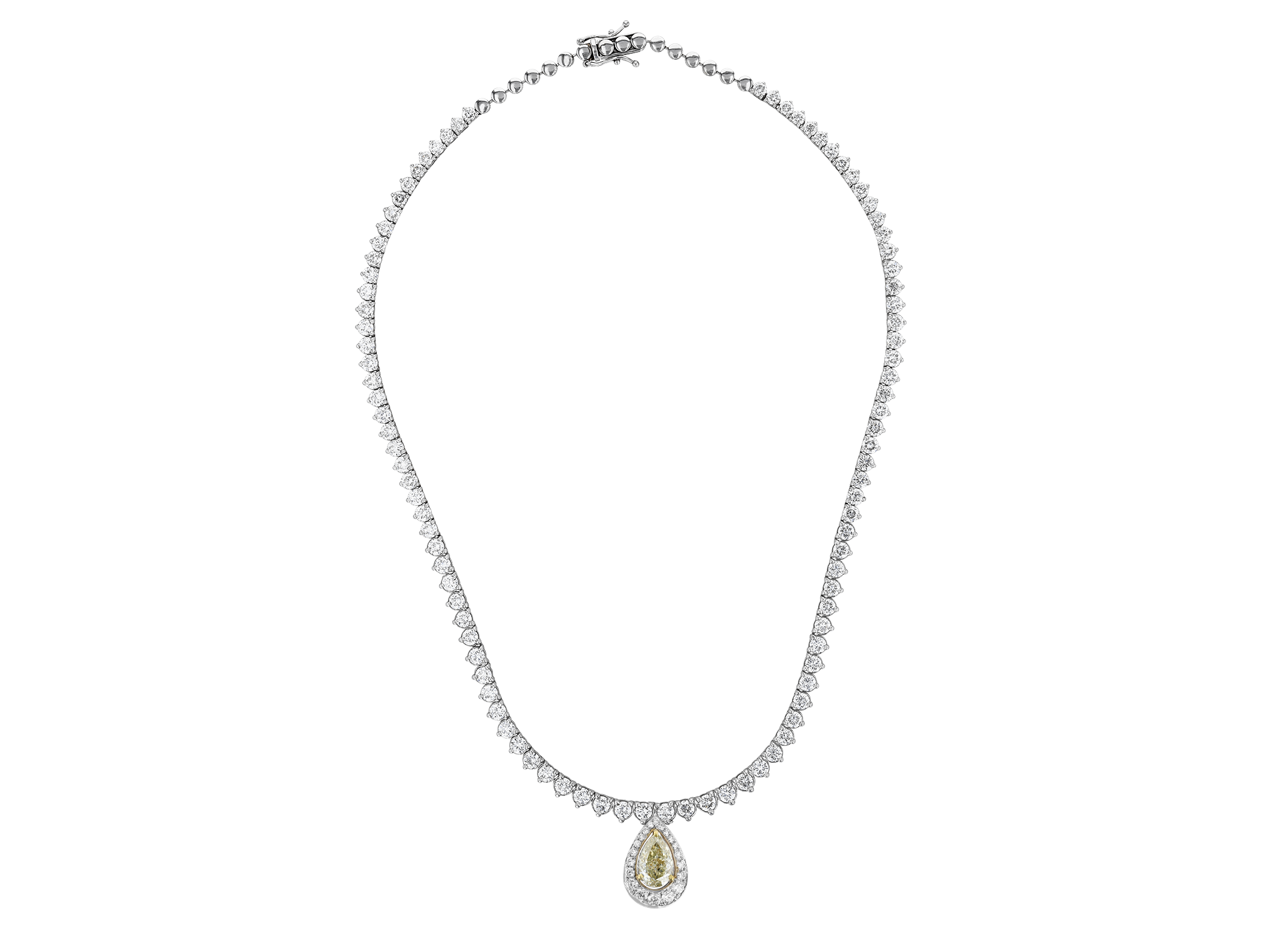 Fancy Pear Diamond Necklace