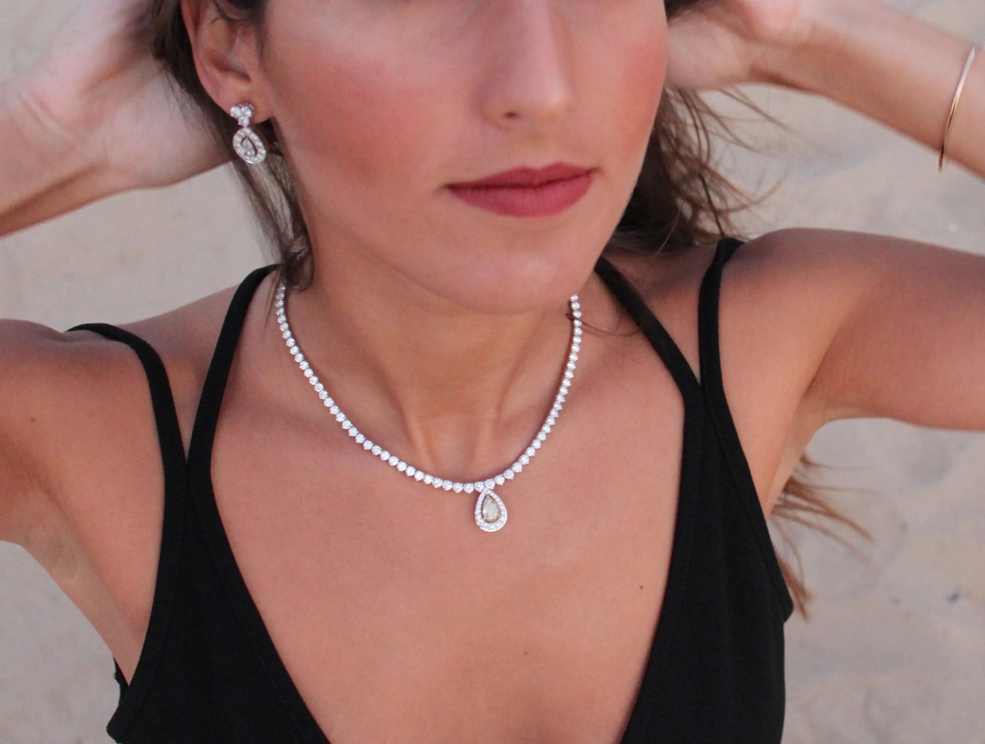 Fancy Pear Diamond Necklace