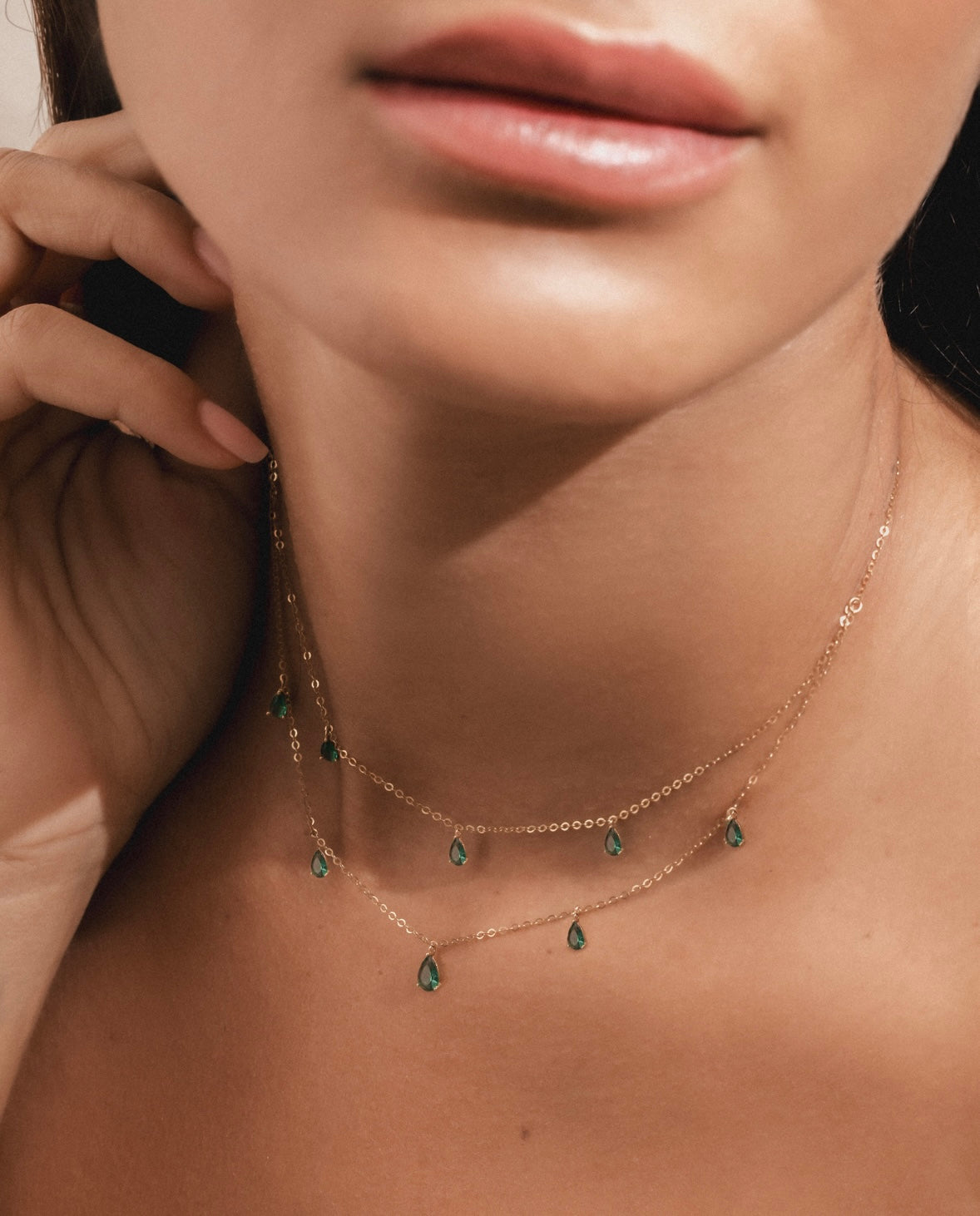 Green Emerald Flare Necklace