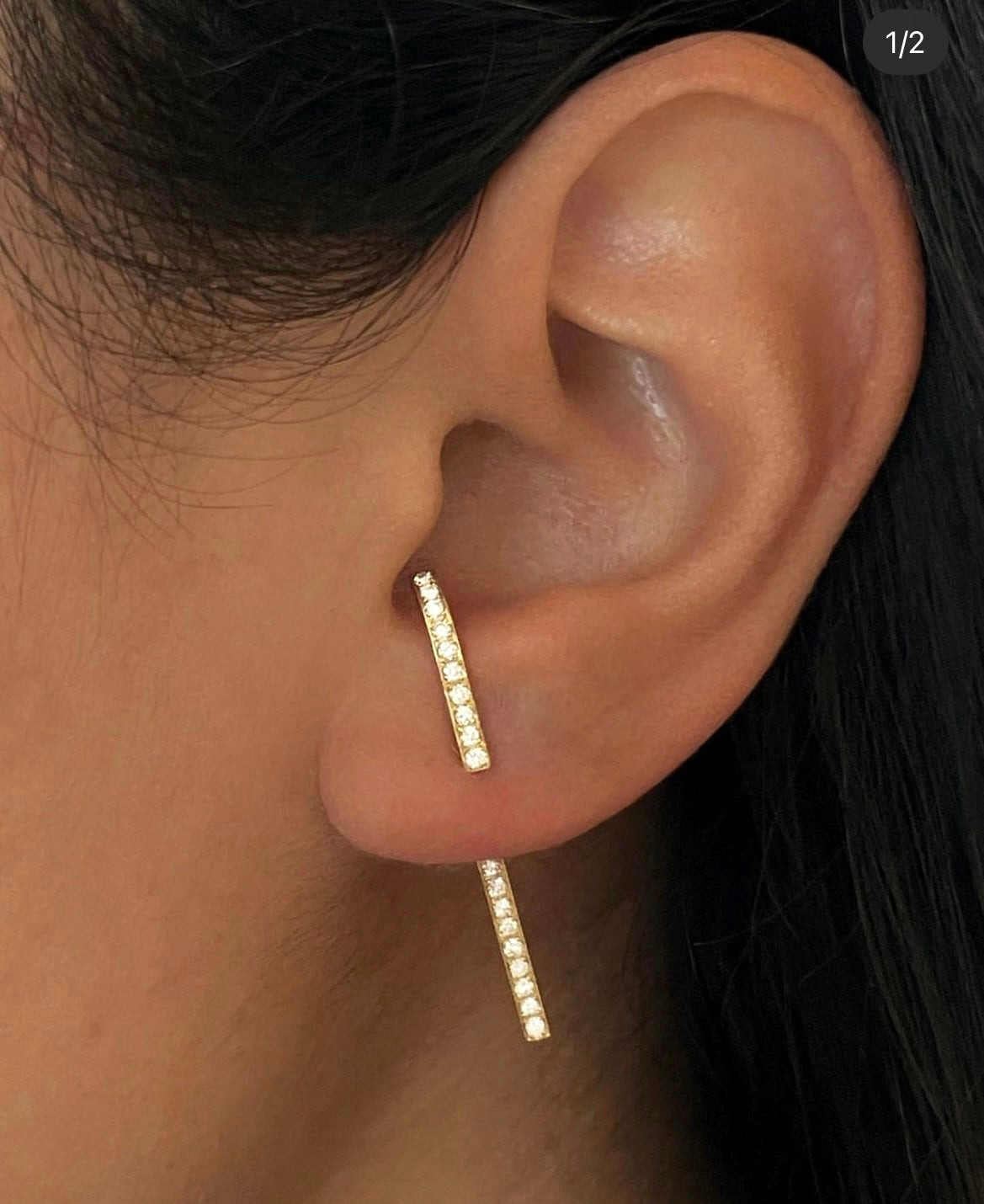 Diamond Sword Hoop Earrings